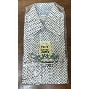 Vintage Retro 60s 70s Shirt Hippie Disco Dagger Collar Woodstock Size M NOS NEW